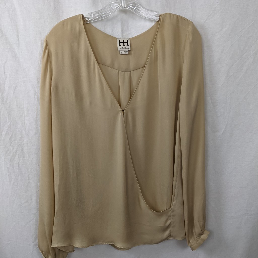 Haute Hippie "It's A Wrap" Silk Beige Blouse